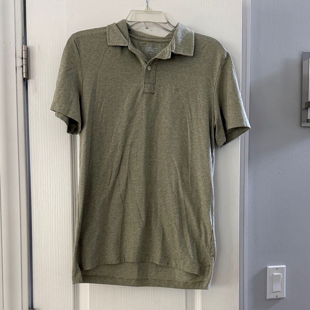 American Eagle Outfitters Short-Sleeve Olive Polo